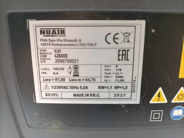 REVOLUTION AIR KOMPRESOR BEZOLEJOWY MINY 8 BAR