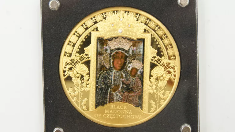 MONETA CZARNA MADONNA 1 UNCJA ZLOTA MENNICA SKARBOWA STAN MENNICZY DIAMENT