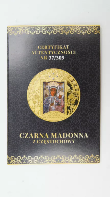 MONETA CZARNA MADONNA 1 UNCJA ZLOTA MENNICA SKARBOWA STAN MENNICZY DIAMENT