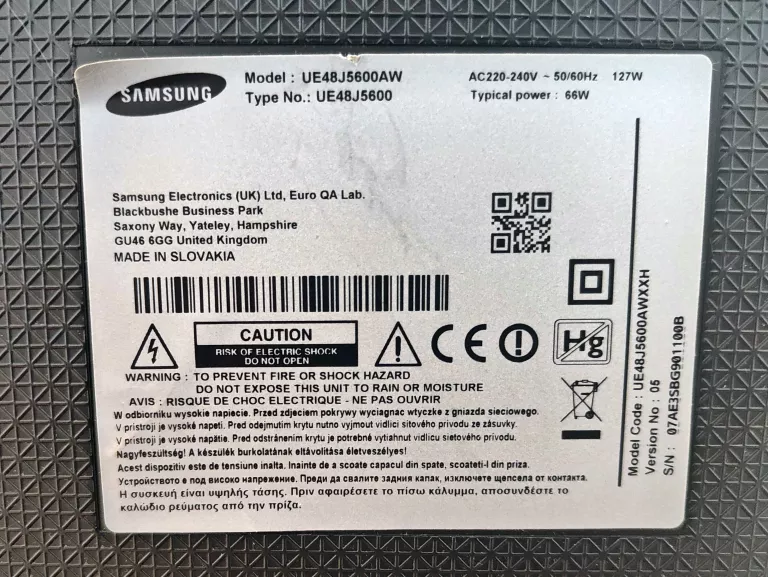 TELEWIZOR LED SAMSUNG UE48J5600AW 48" FULL HD SMART TV DOLBY DIGITAL PLUS