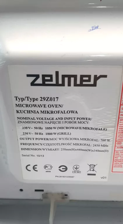 KUCHENKA MIKROFALOWA ZELMER TYP 29Z017