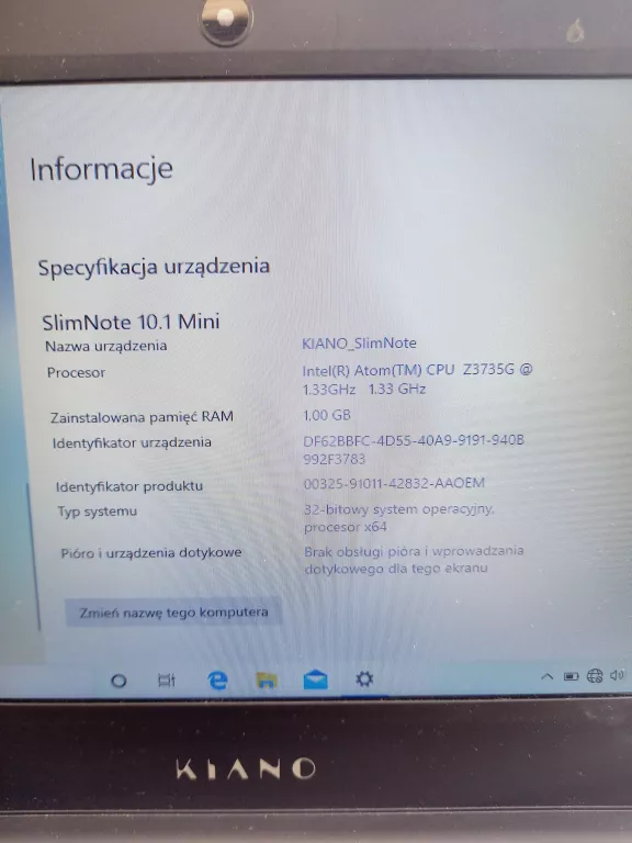 LAPTOP KIANO SLIMNOTE 10.1 MINI