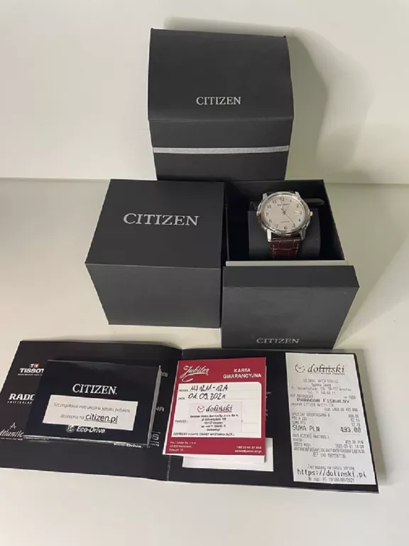 ZEGAREK CITIZEN ECO-DRIVE J810 + PUDEŁKO, CERTYFIKAT