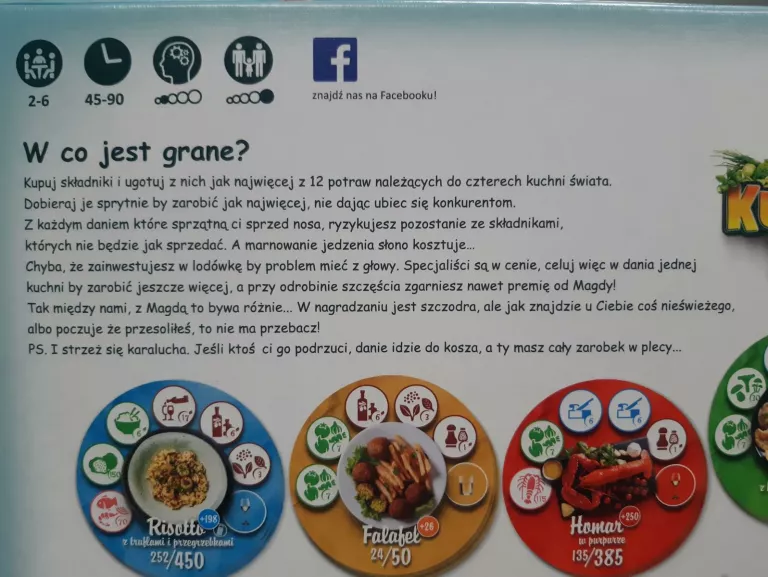 GRA PLANSZOWA KUCHENNY POKER MAGDA GESSLER IDEALNA!!