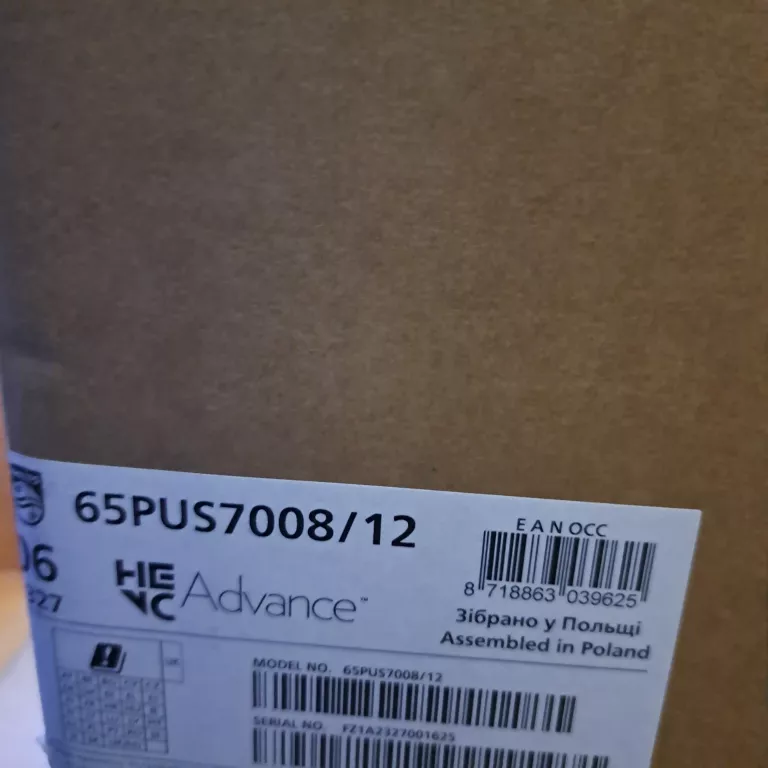 TELEWIZOR LED PHILIPS 65PUS8007/12 65" 4K UHD CZARNY + PARAGON
