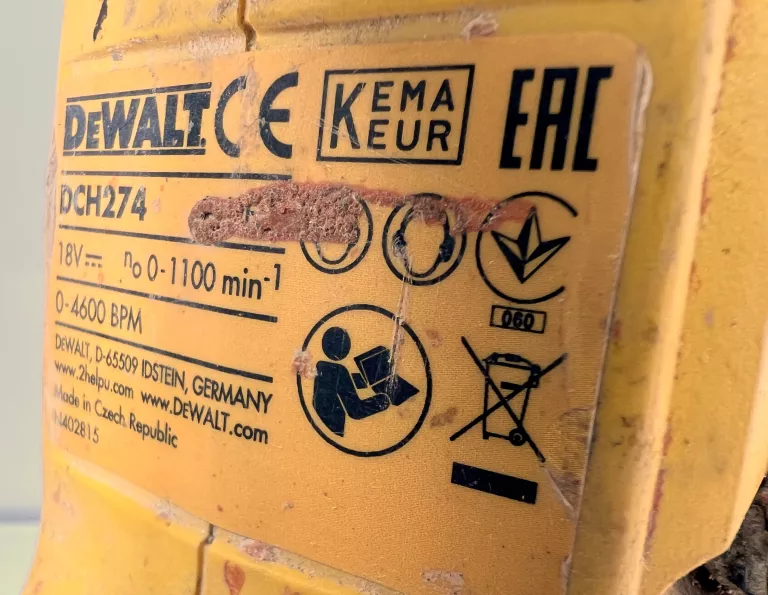 MŁOTOWIERTARKA DEWALT DCH274 + AKUMULATOR 5.0AH + ŁADOWARKA