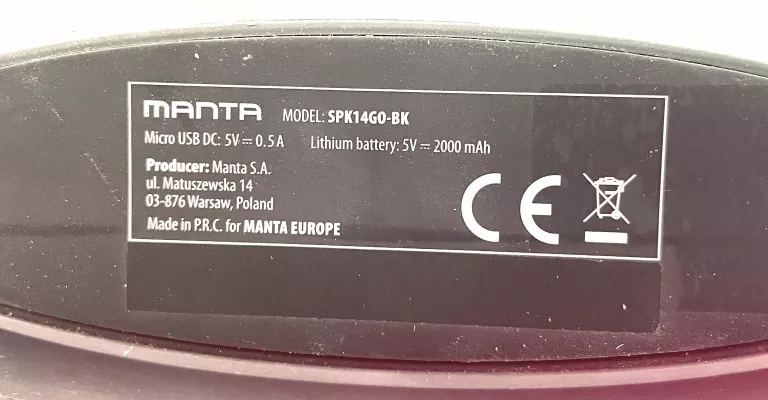 GŁOŚNIK MANTA SPK14GO-BK