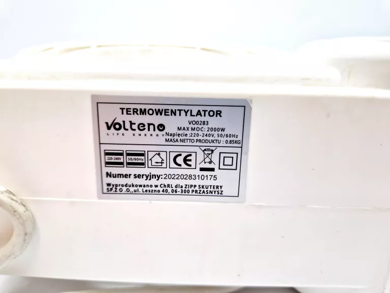 FARELKA BIAŁA VOLTENO 2000W VO0283