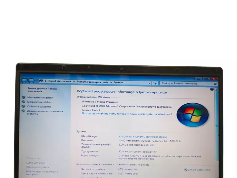 LAPTOP MSI VR630 16 " AMD ATHLON X2 4/120 GB
