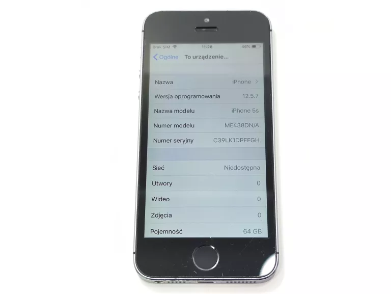 APPLE IPHONE 5S 64GB SREBRNY