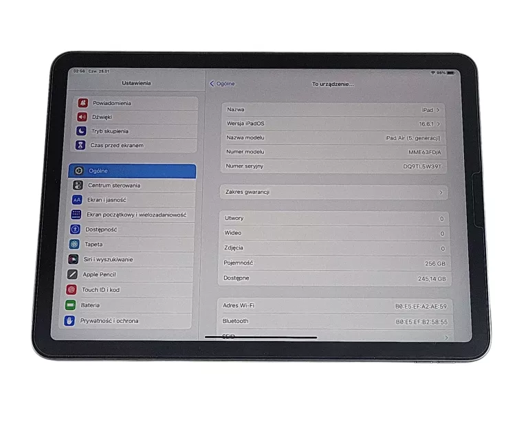 TABLET APPLE IPAD MME63FD-A AIR 5 GEN 256GB WI-FI PURPLE FAKTURA