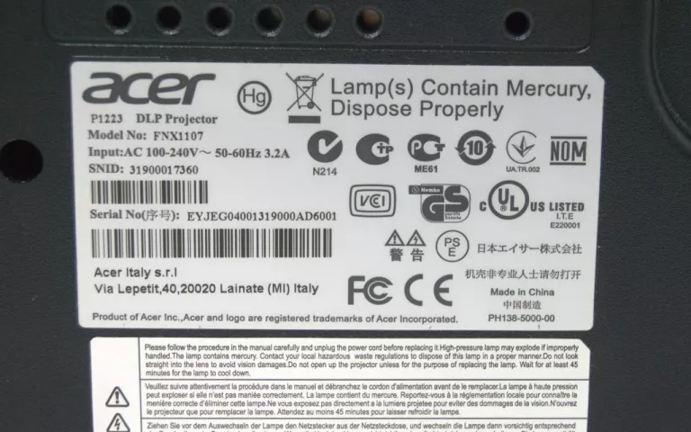 PROJEKTOR ACER P1223 FNX1107