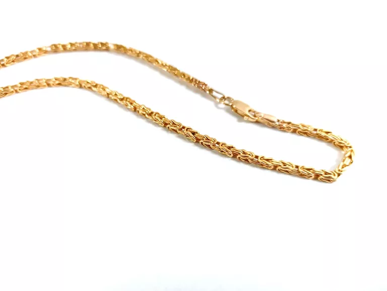 ELEGANCKI ZŁOTY ŁAŃCUSZEK P: 585 42CM SPLOT KRÓLEWSKI BIZANTYJSKI