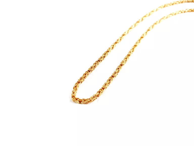 ELEGANCKI ZŁOTY ŁAŃCUSZEK P: 585 42CM SPLOT KRÓLEWSKI BIZANTYJSKI