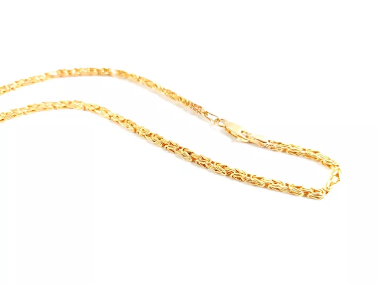 ELEGANCKI ZŁOTY ŁAŃCUSZEK P: 585 42CM SPLOT KRÓLEWSKI BIZANTYJSKI