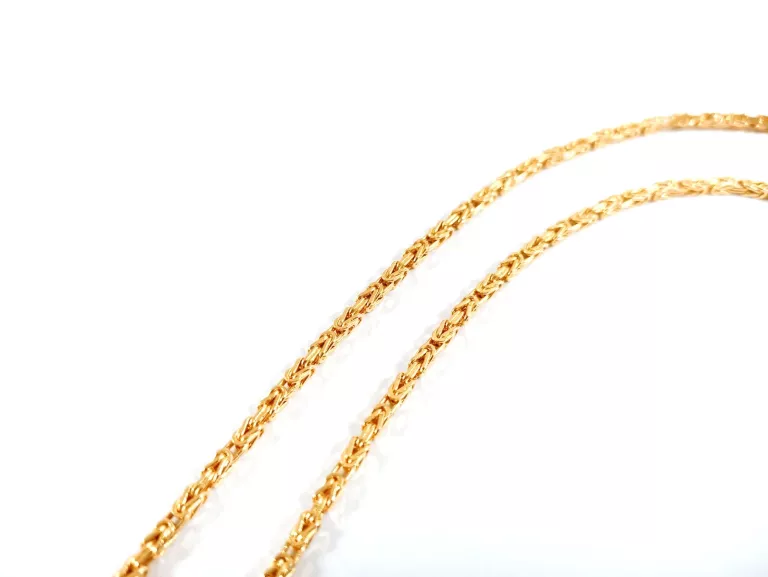 ELEGANCKI ZŁOTY ŁAŃCUSZEK P: 585 42CM SPLOT KRÓLEWSKI BIZANTYJSKI