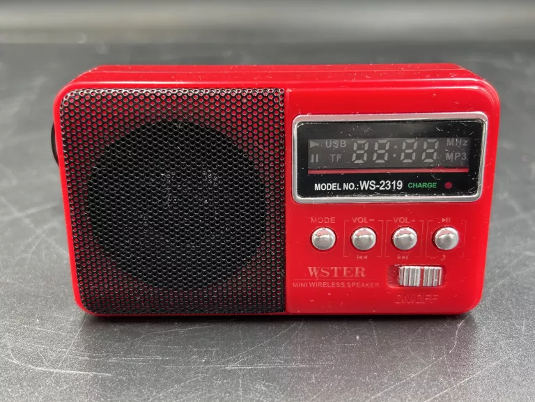 RADIO WSTER WS-2319 CZERWONY Z KABLEM, PUDEŁKO
