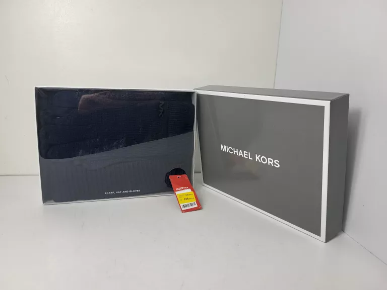 ZESTAW MICHAEL KORS CZAPKA+SZALIK+REKAWICZKI GRANATOWY