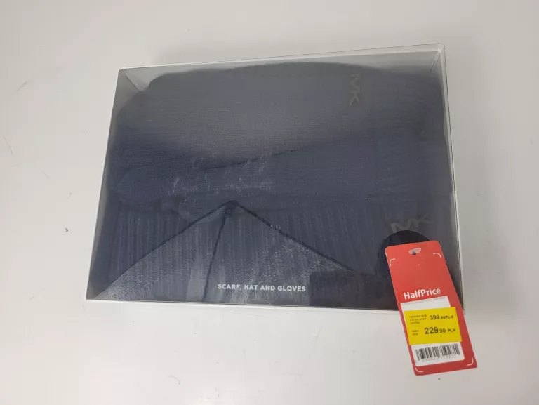 ZESTAW MICHAEL KORS CZAPKA+SZALIK+REKAWICZKI GRANATOWY