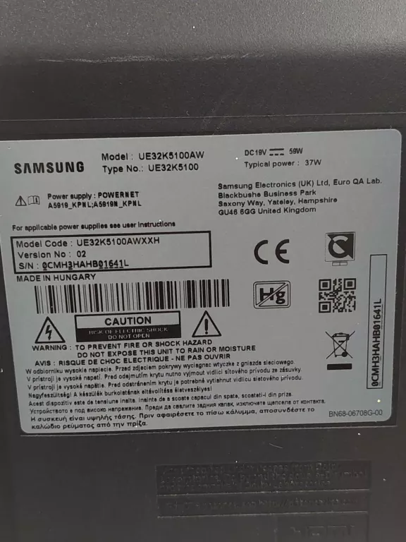 TELEWIZOR SAMSUNG UE32K5100AW PILOT