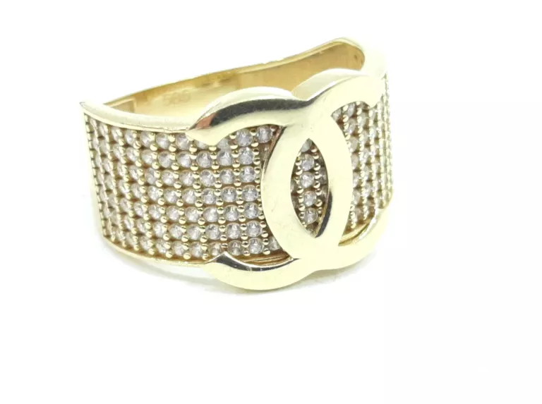 ZŁOTY PIERŚCIONEK CHANEL Z CYRKONIAMI PR 585 4,32G