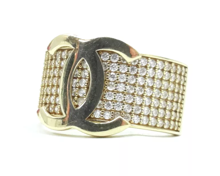 ZŁOTY PIERŚCIONEK CHANEL Z CYRKONIAMI PR 585 4,32G