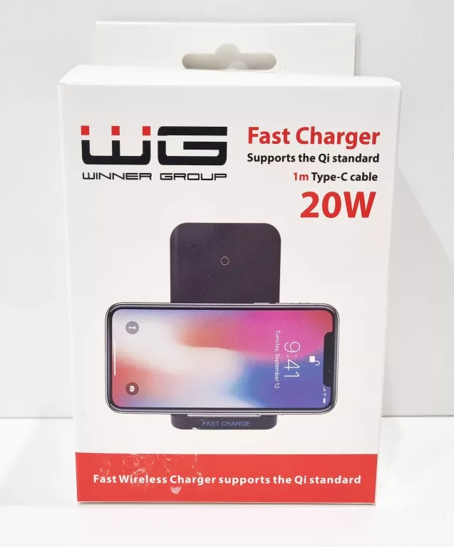 ŁADOWARKA BEZPRZEWODOWA DO TELEFONU WINNER WG FAST 20W UNIWERSALNA CZARNA