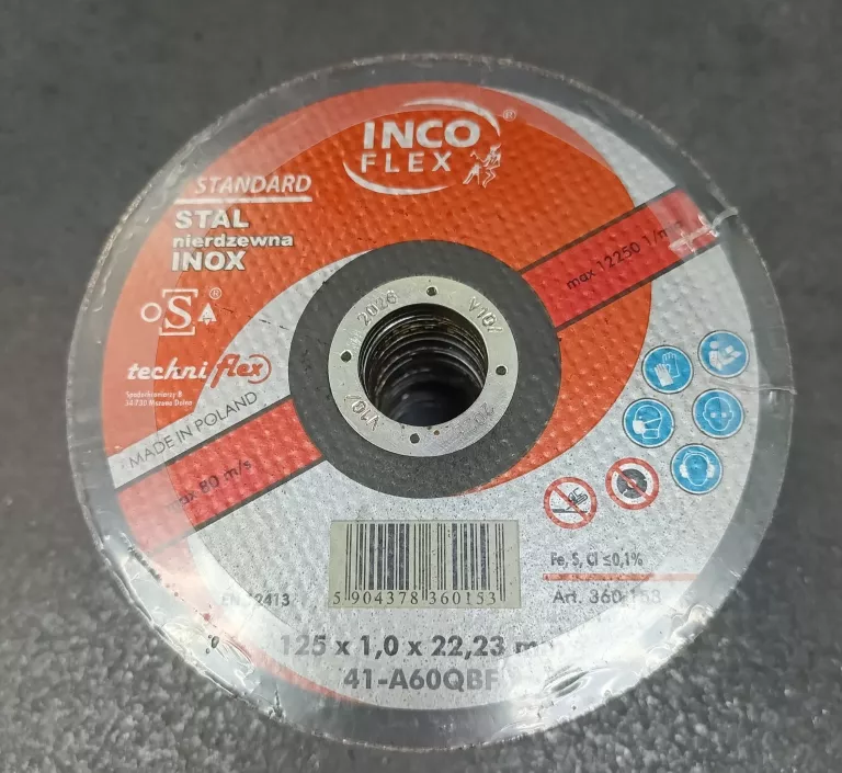 TARCZA INCO FLEX STAL NIERDZEWNA 125X1,0X22,23MM