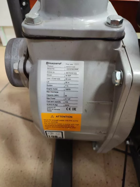POMPA DO WODY HUSQVARNA W80P MOTOPOMPA