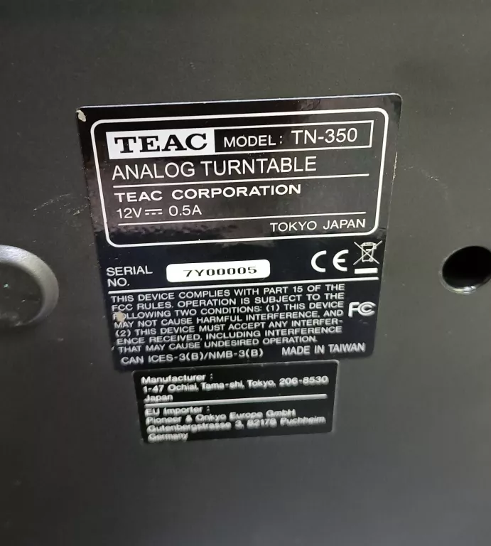 GRAMOFON TEAC TN-350 ORZECH