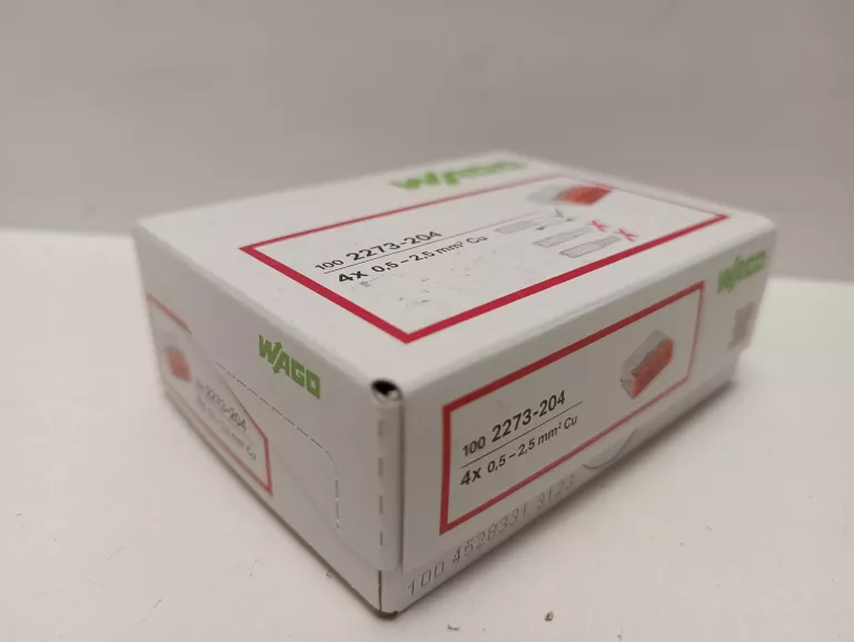 100X WAGO SZYBKOZŁĄCZKA ZŁĄCZKA 4X0,5-2,5 MM2 DRUT 2273-204