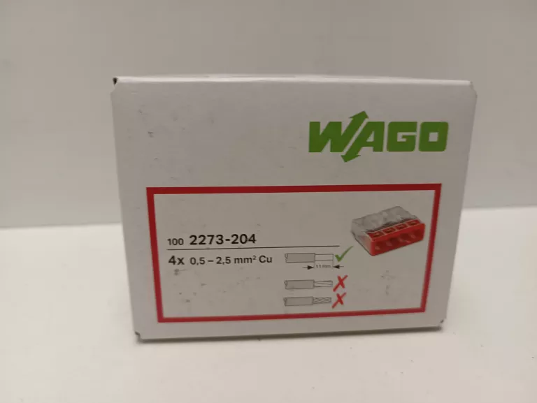 100X WAGO SZYBKOZŁĄCZKA ZŁĄCZKA 4X0,5-2,5 MM2 DRUT 2273-204