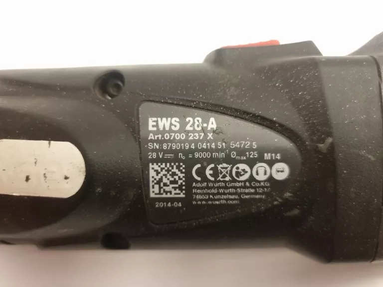 AKUMULATOROWA SZLIFIERKA KĄTOWA WURTH EWS 28-A 28V