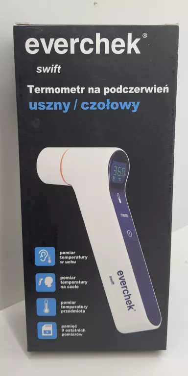 TERMOMETR NA PODCZERWIEŃ USZNY / CZOŁOWY EVERCHEK SWIFT