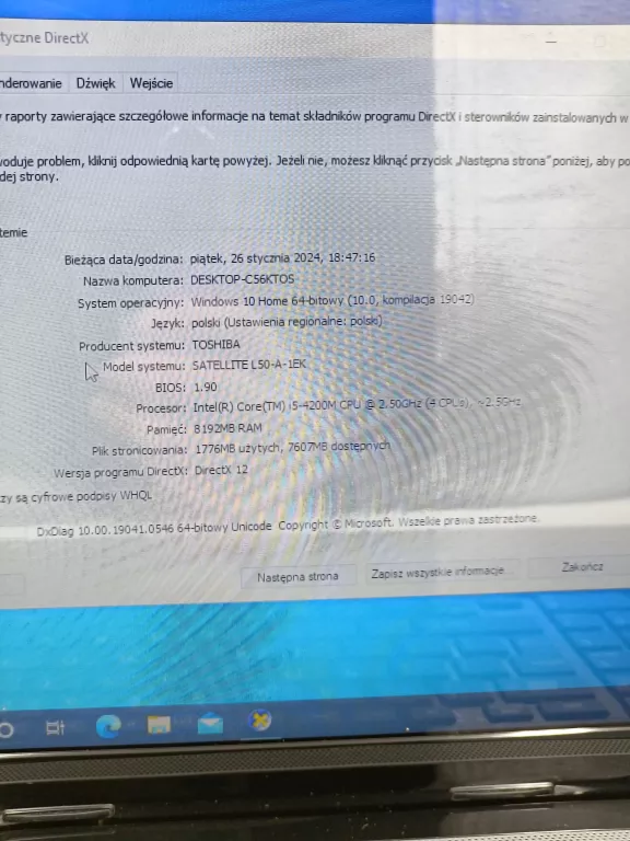 TOSHIBA SATELLITE L50-A-1EK I5-4200M