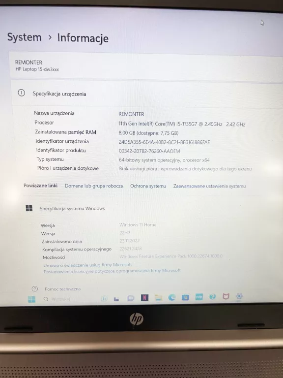 LAPTOP HP 15-DW3113NW