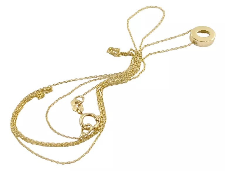 ŚLICZNY ZŁOTY ŁAŃCUSZEK Z WISIORKIEM 14K P.585 1,0G 45 CM