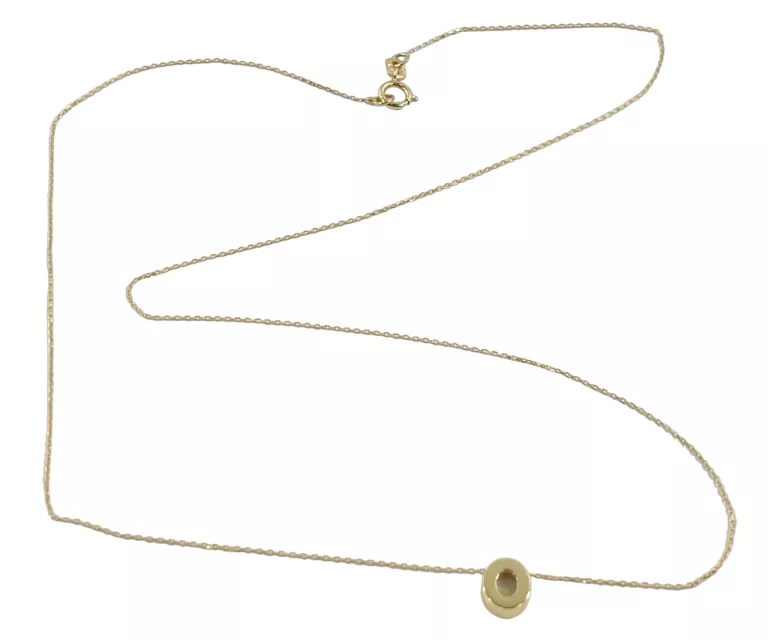 ŚLICZNY ZŁOTY ŁAŃCUSZEK Z WISIORKIEM 14K P.585 1,0G 45 CM