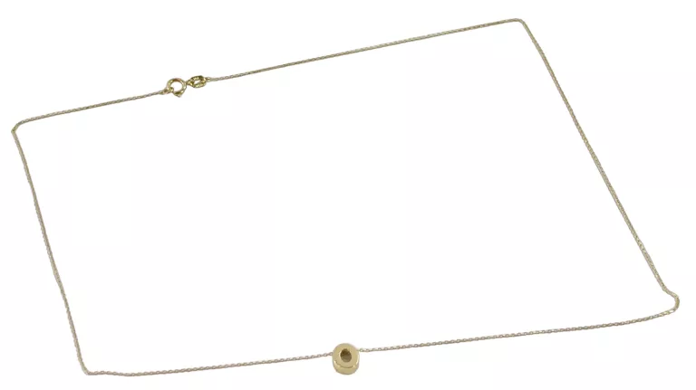 ŚLICZNY ZŁOTY ŁAŃCUSZEK Z WISIORKIEM 14K P.585 1,0G 45 CM