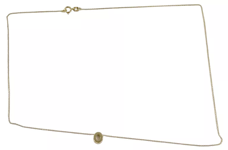 ŚLICZNY ZŁOTY ŁAŃCUSZEK Z WISIORKIEM 14K P.585 1,0G 45 CM