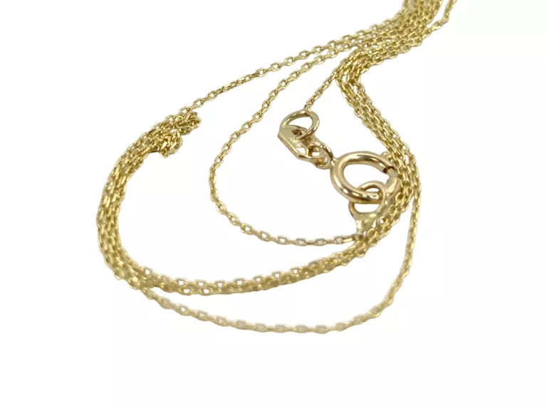 ŚLICZNY ZŁOTY ŁAŃCUSZEK Z WISIORKIEM 14K P.585 1,0G 45 CM