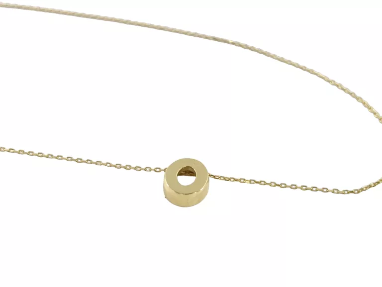 ŚLICZNY ZŁOTY ŁAŃCUSZEK Z WISIORKIEM 14K P.585 1,0G 45 CM