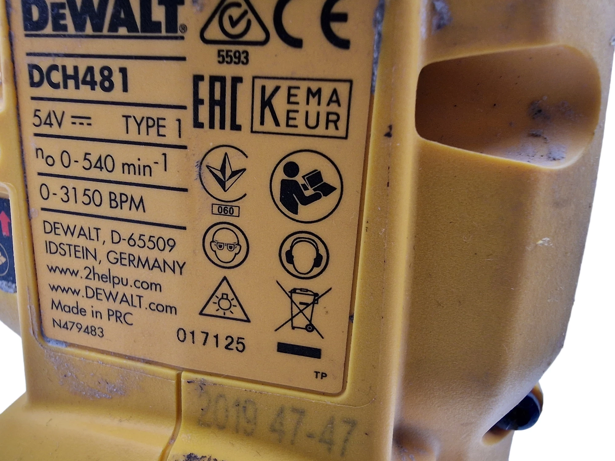 mlotowiertarka-dewalt-dch481-2x-aku-9ah-ladowarka-sds-max-ean-gtin-5035048658314