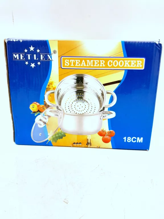 metlex-garnki-do-gotowania-na-parze-parowar-garnek-18cm-mx-7010-stan-uzywany