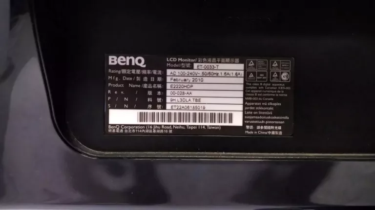 MONITOR BENQ E2220HDP 22 CALE USZKODZONY