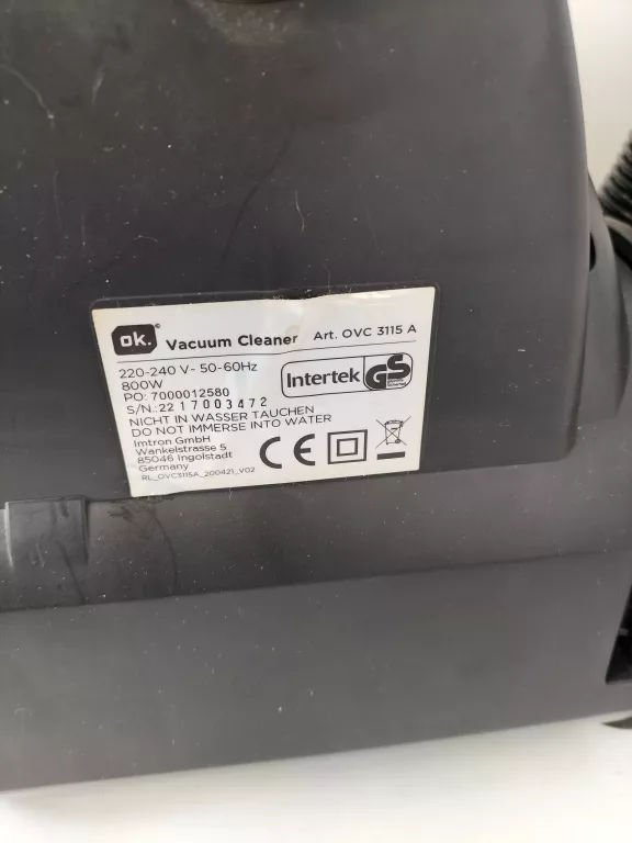 ODKURZACZ BEZWORKOWY OK