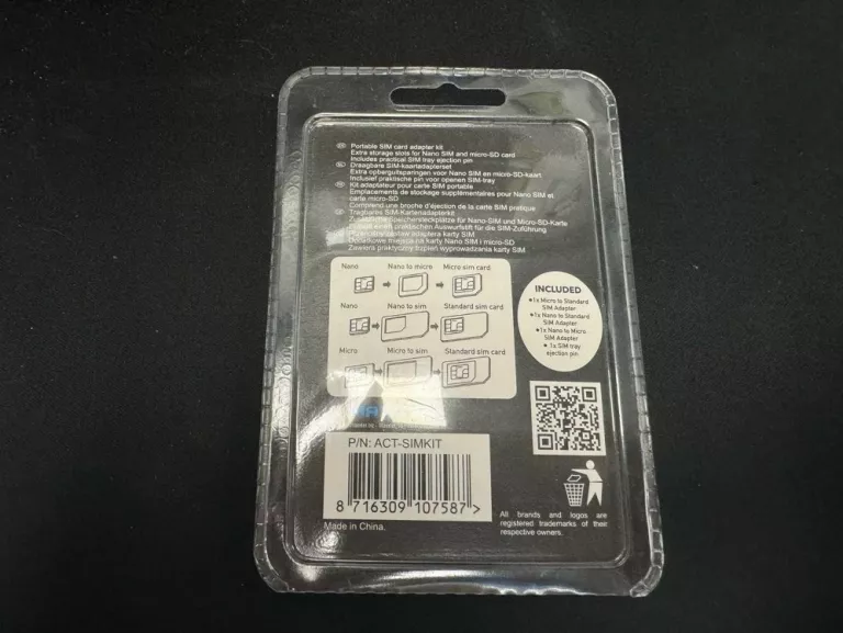 ZESTAW ADAPTER KARTY SIM NANO MICRO PIN 4W1