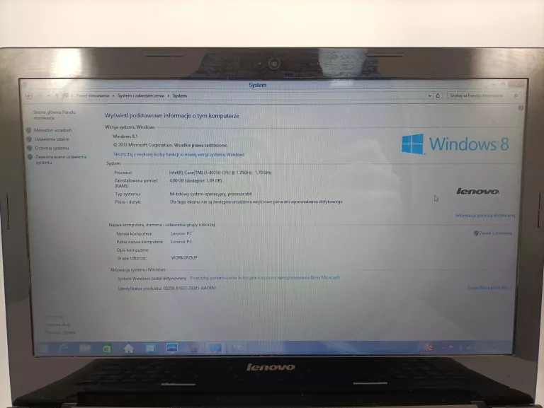 LAPTOP LENOVO G50-70 15,6 " INTEL PENTIUM 4 GB / 500 GB