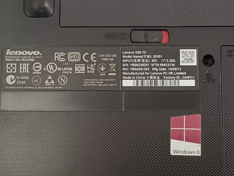 LAPTOP LENOVO G50-70 15,6 " INTEL PENTIUM 4 GB / 500 GB
