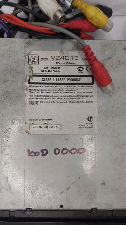 RADIO SAMOCHODOWE VZ401E CLARION